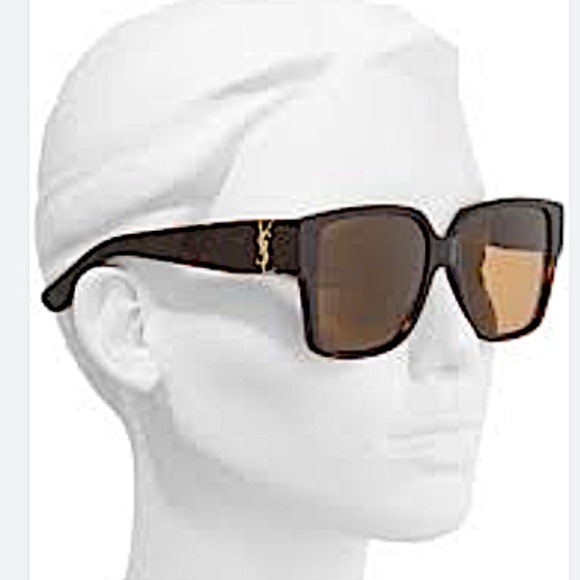 SAINT LAURENT 55MM Oversized Square Sunglasses dark brown - Picture 1 of 11